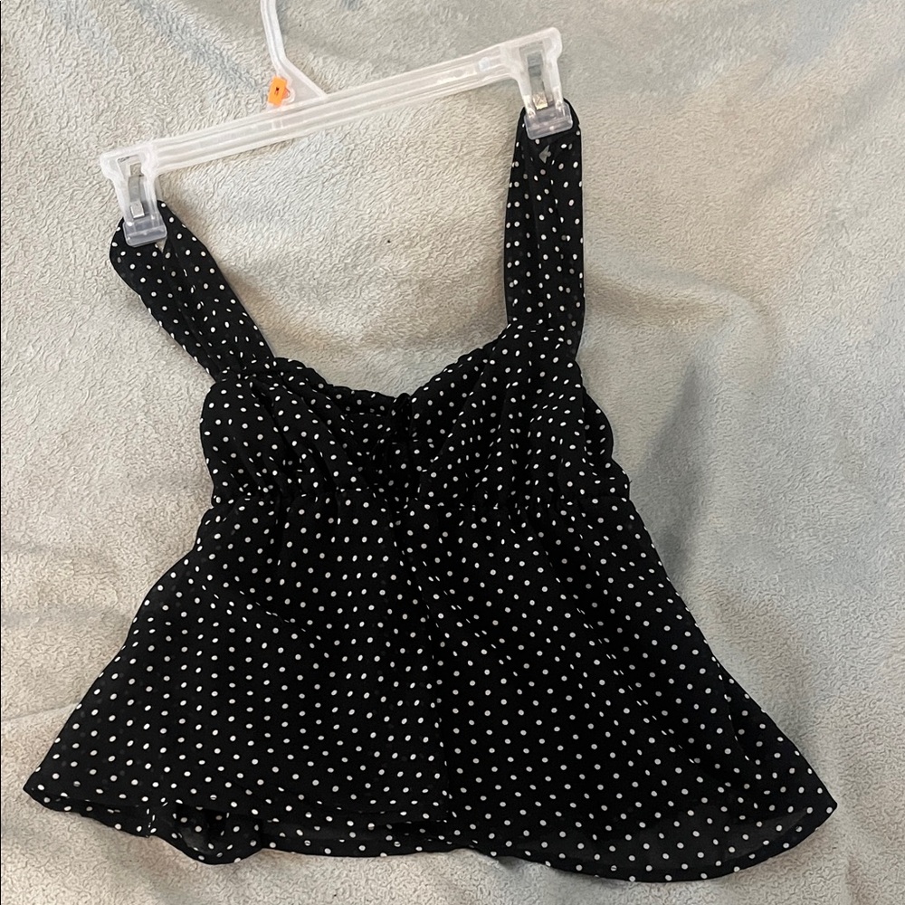 Black Polka Dot Women's Blouse